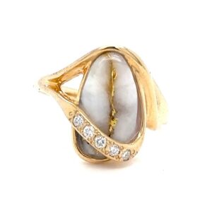 Gold Quartz & Diamond Ring RL549D5Q