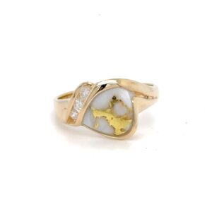Ladies Gold Quartz & Diamond Ring RL587D12Q