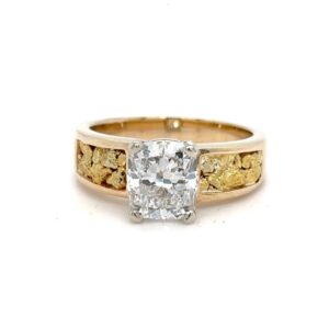 2.16CT Lab Grown Diamond In 14K Yellow Gold With Gold Nuggets RL728DN2.16LG