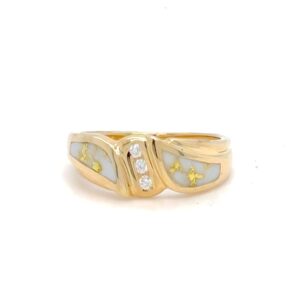 Gold Quartz & Diamond Ladies Ring RL978DQ
