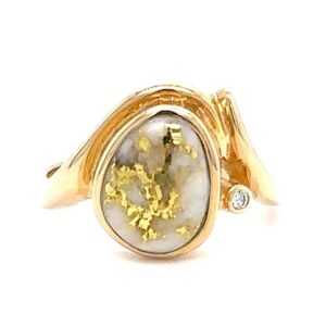 Gold Quartz Ladies Ring Rl1030DQ