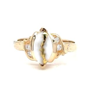 Gold quartz & Diamond Ring Rl735d8q