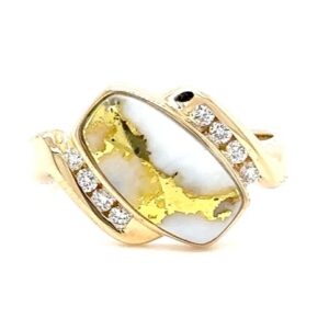 Gold Quartz & Diamond Ladies Ring RLDL79D16Q