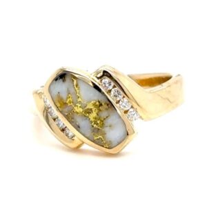 Gold Quartz & Diamond Ladies Ring RLDL88D12Q