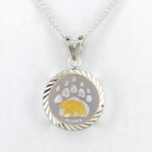Bear Paw 1/10 oz Gold Relief Diamond Cut Pendant