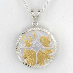 Big Four 1/4 oz Gold Relief Diamond Cut Pendant