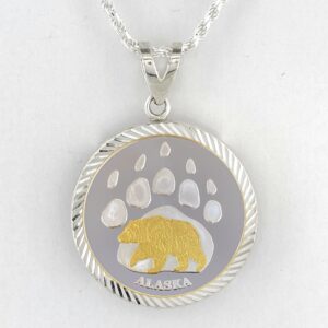 Bear Paw 1/4 oz Gold Relief Diamond Cut Pendant