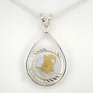 Dall Sheep 1/10 oz Gold Relief Teardrop Pendant