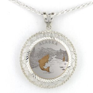Sport Fishing 1/4 oz Gold Relief Rope & Wire Pendant