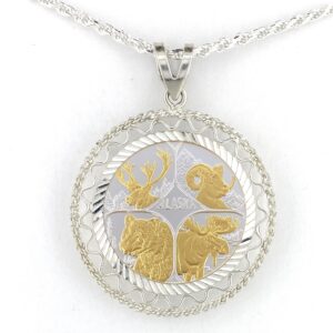 Big Four 1/4 oz Gold Relief Rope & Wire Pendant