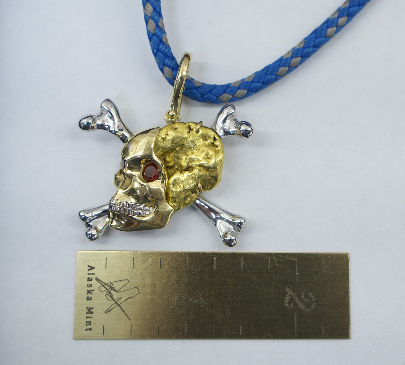 Large 18k & Nugget "Golden Skull" Pendant - Image 4
