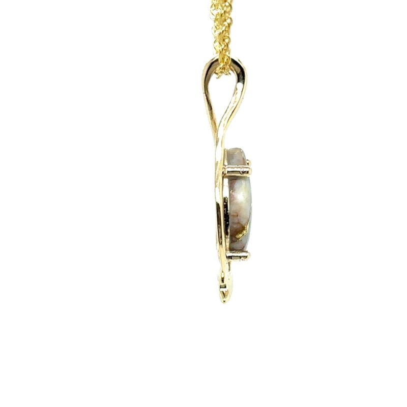 Gold Quartz Tear Drop Pendant - Image 2