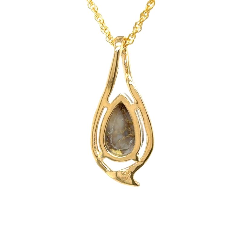 Gold Quartz Tear Drop Pendant - Image 4