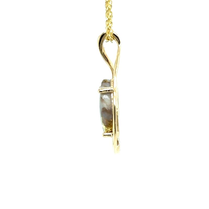 Gold Quartz Tear Drop Pendant - Image 3