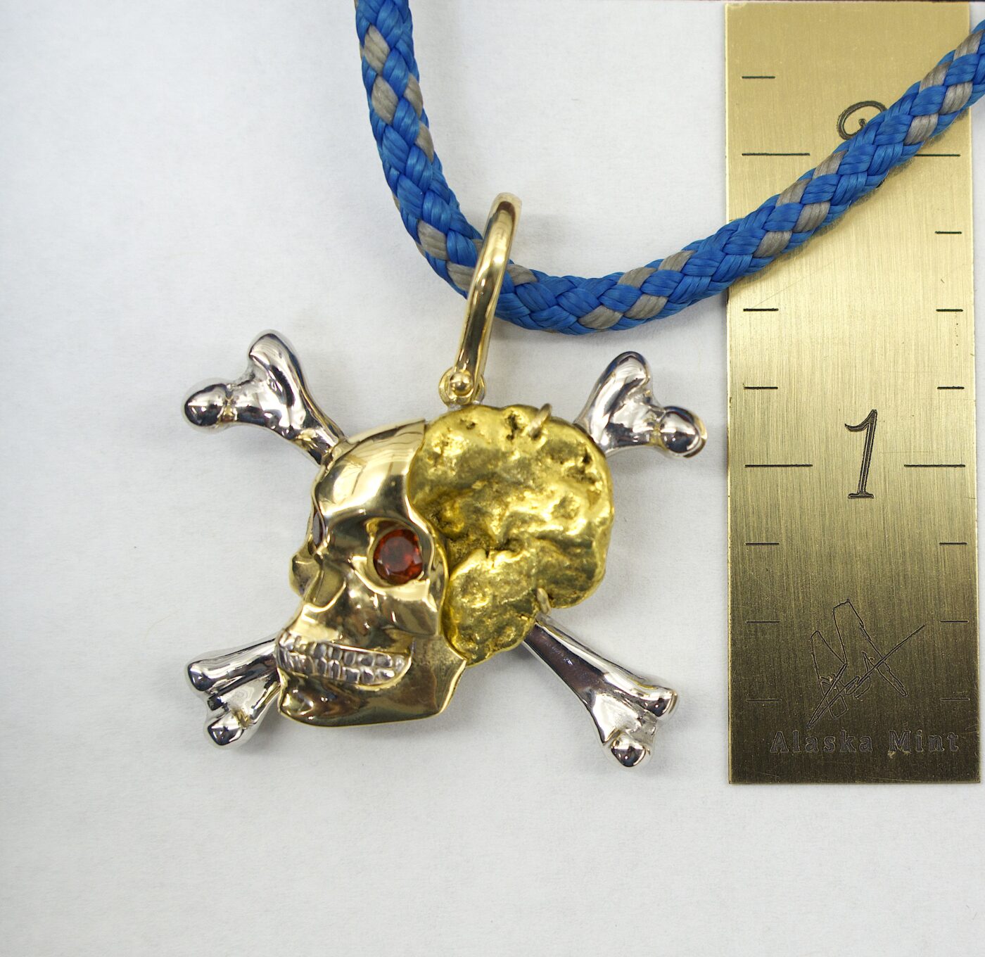 Large 18k & Nugget "Golden Skull" Pendant - Image 3