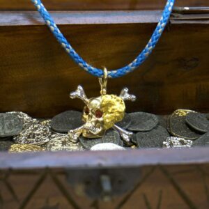 Large 18k & Nugget "Golden Skull" Pendant