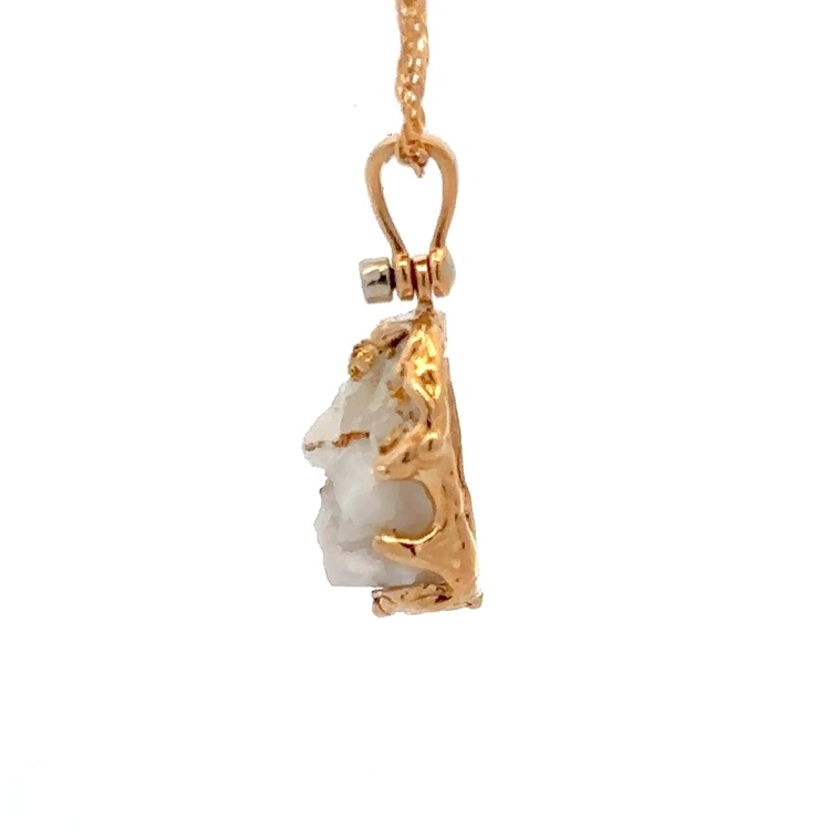 FreeForm Gold Quartz Pendant 020825 - Image 4