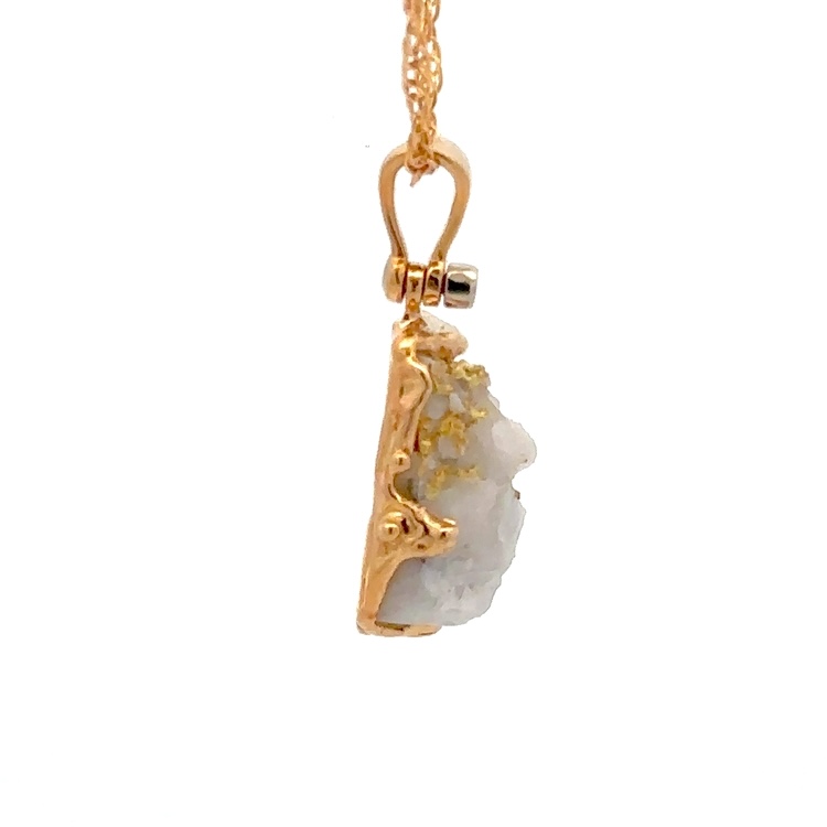 FreeForm Gold Quartz Pendant 020825 - Image 2