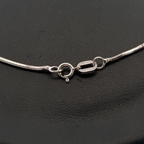 14K 1mm White Gold Square Snake Estate 18 "Chain 071602 - Image 2