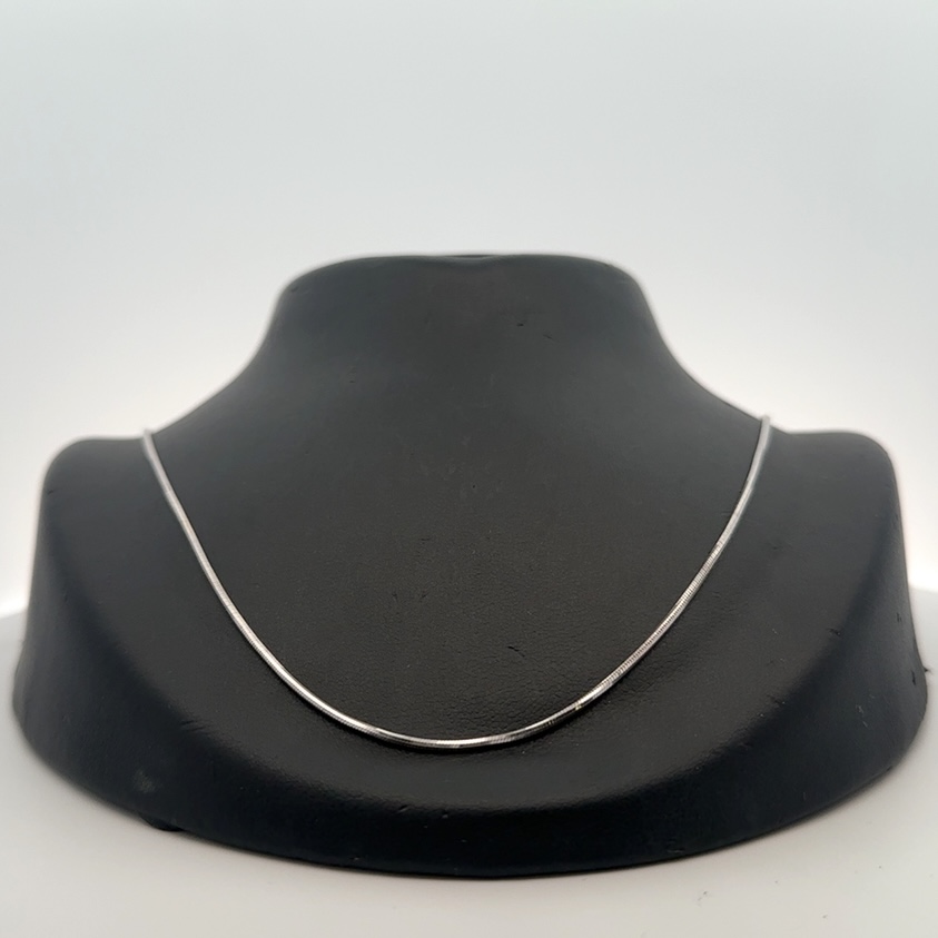 14K 1mm White Gold Square Snake Estate 18 "Chain 071602