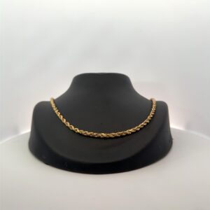 14K 3mm Diamond Cut Rope Estate 24" Chain 071989