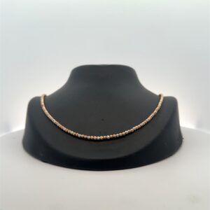 14K 2mm Beaded Tri-Color Gold 17" Estate Chain 075816