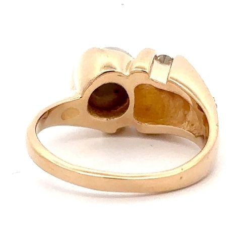 Gold Quartz Diamonds & Nugget Ladies Ring RL876D12NQ - Image 3