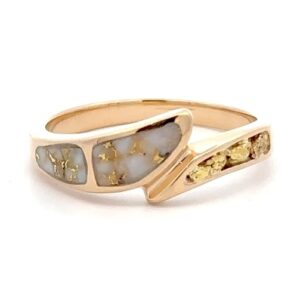 Gold Quartz & Gold Nugget Ladies Ring RL870NQ