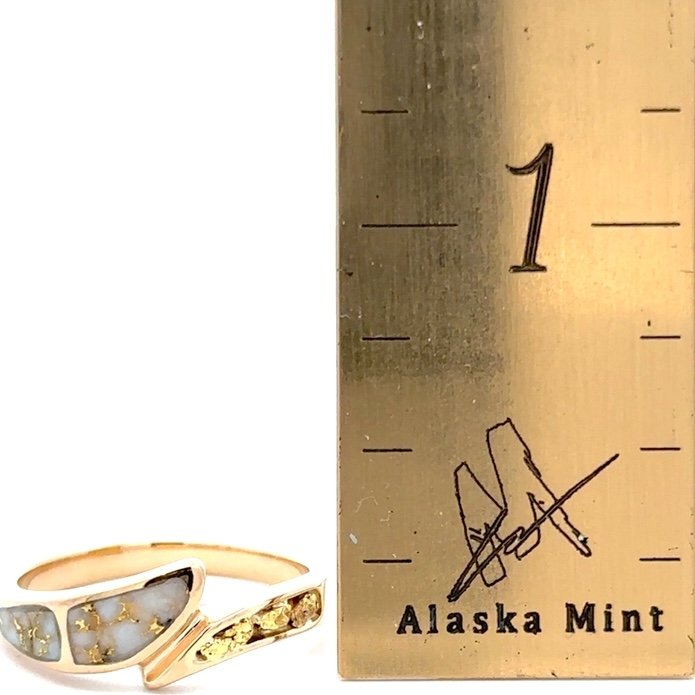 Gold Quartz & Gold Nugget Ladies Ring RL870NQ - Image 5