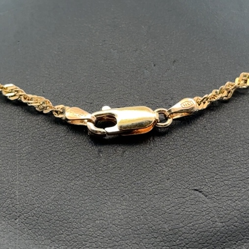 14K 2mm Twisted Herringbone Estate Chain 20" 078027 - Image 2