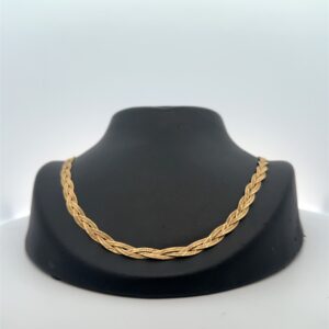 14K 4.5mm Braided Herringbone 16" Estate Chain 078032