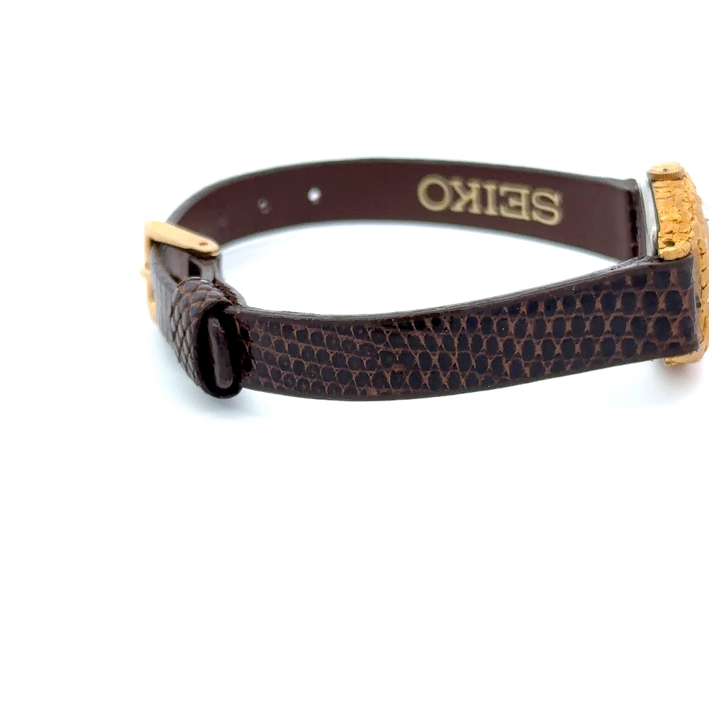 Seiko Alaskan Gold Nugget Watch Face with Leather Band - Image 3