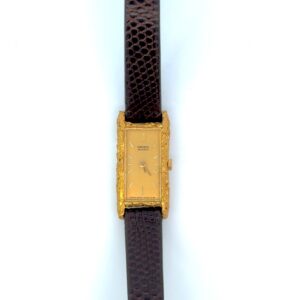 Seiko Alaskan Gold Nugget Watch Face with Leather Band