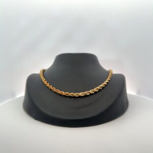 14K 3.5mm Semi-Hollow Diamond Cut Rope Estate 20" Chain 090033