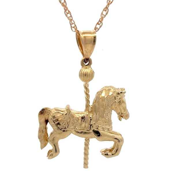 Solid Gold Horse Carousel Estate Pendant 090211 - Alaska Mint