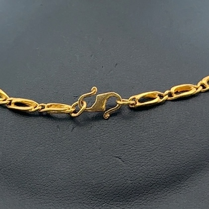 21k 3mm Double Oval Estate Chain 17" 090571 - Image 2