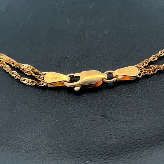 14K 3-Strand Twisted Herringbone 20" Estate Chain 090603 - Image 2