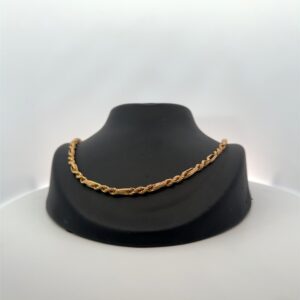 14K 3.5mm Rope Link Figaro Estate 18" Chain 090621