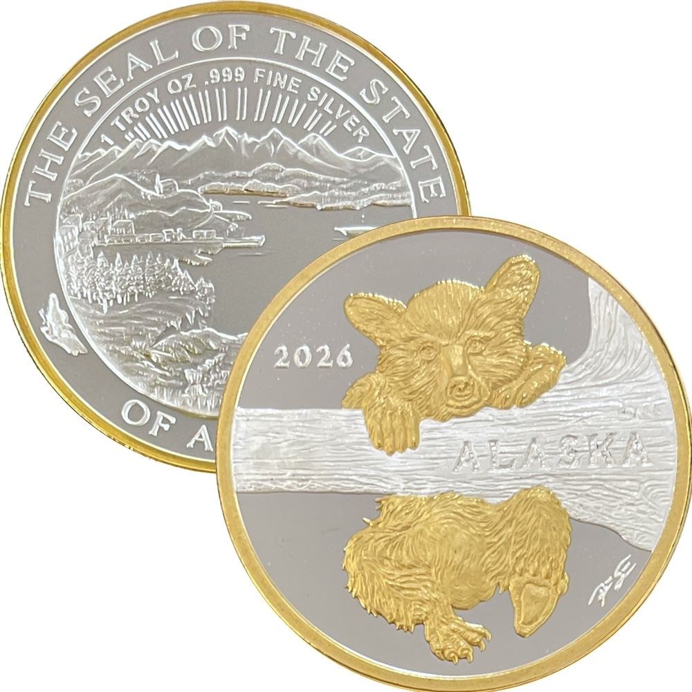 2026 Official State of Alaska "Bear Cub" Medallion - Image 3