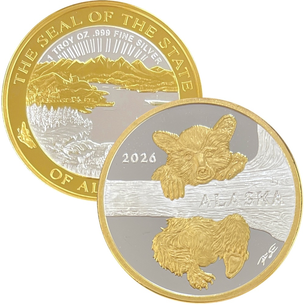 2026 Official State of Alaska "Bear Cub" Medallion - Image 2