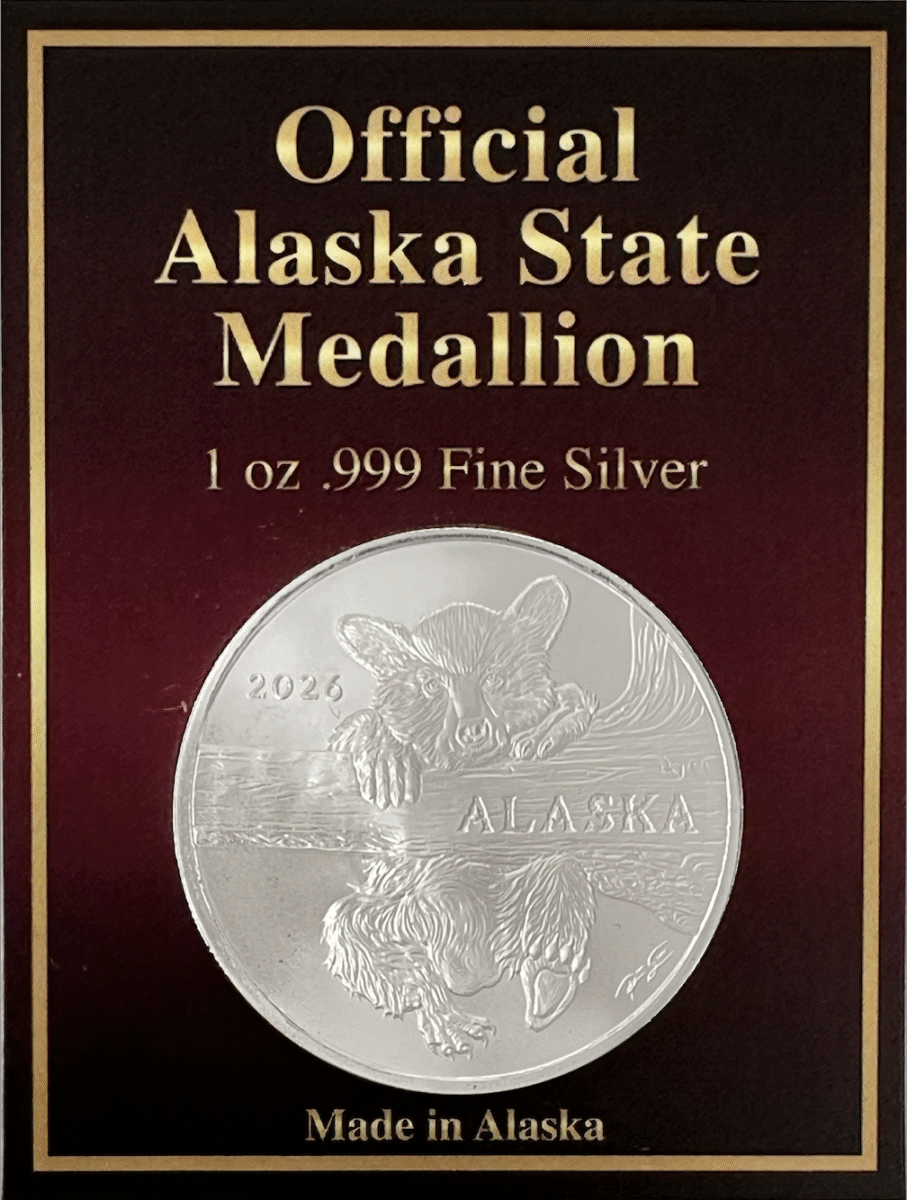 銀杯　26g Official 2026 Alaska State 1 oz. Silver Proof-Like Medallion