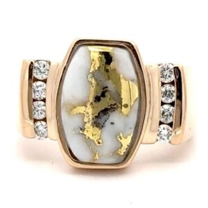 Gold Quartz & Diamond Ladies Ring RL801D24Q