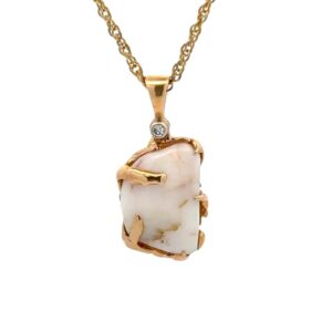 Gold Quartz FreeForm Pendant FFGQG2-13638