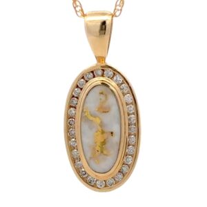 Gold Quartz & Diamond Pendant P2478-GQ