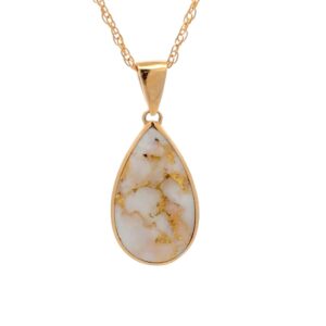 Gold Quartz Teardrop Pendant P3344-GQ