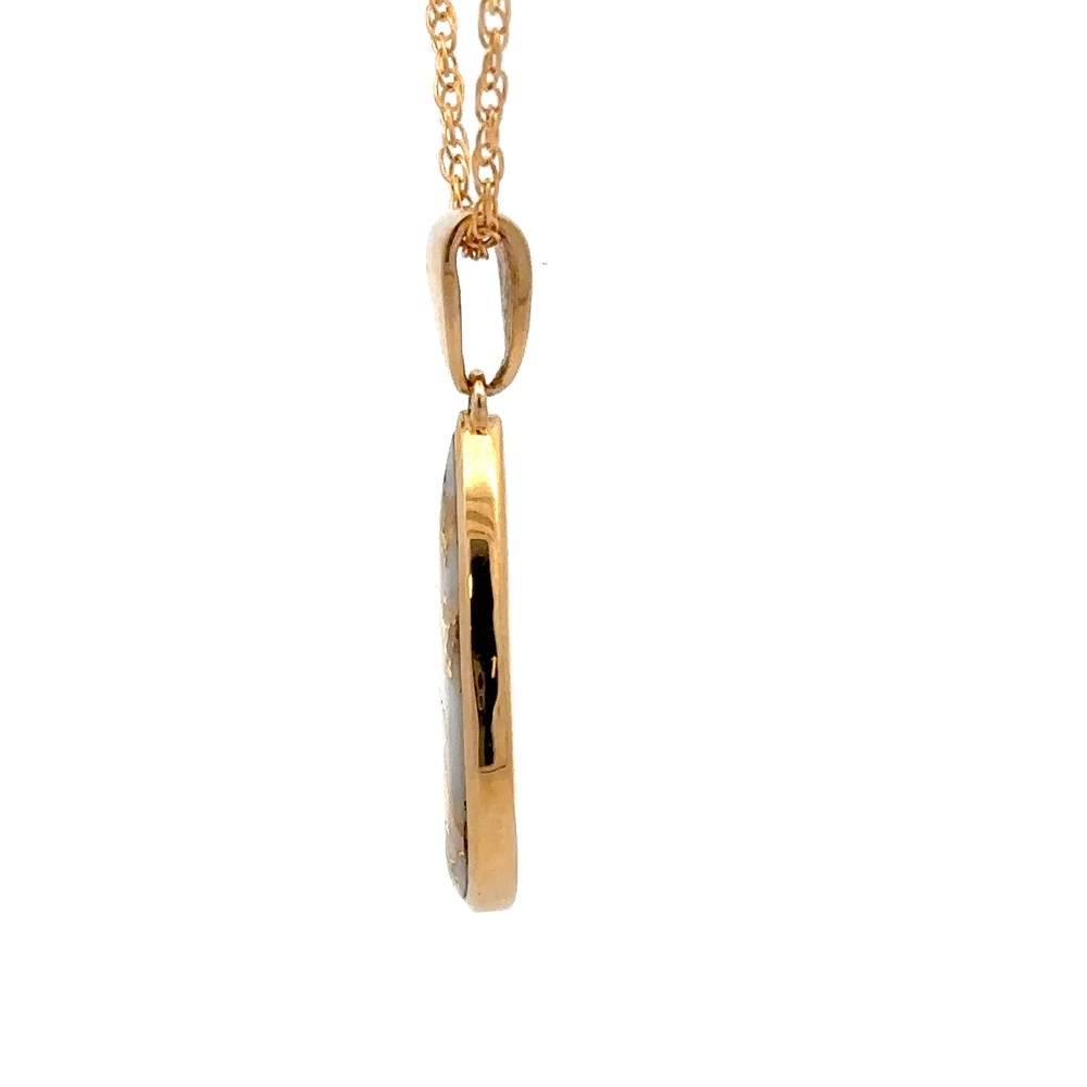 Gold Quartz Teardrop Pendant P3344-GQ - Image 2