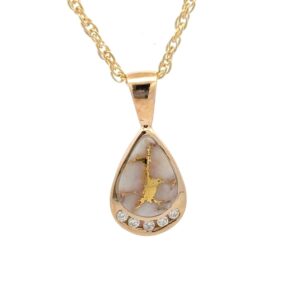 Gold Quartz & Diamond Pendant PN1088DQ