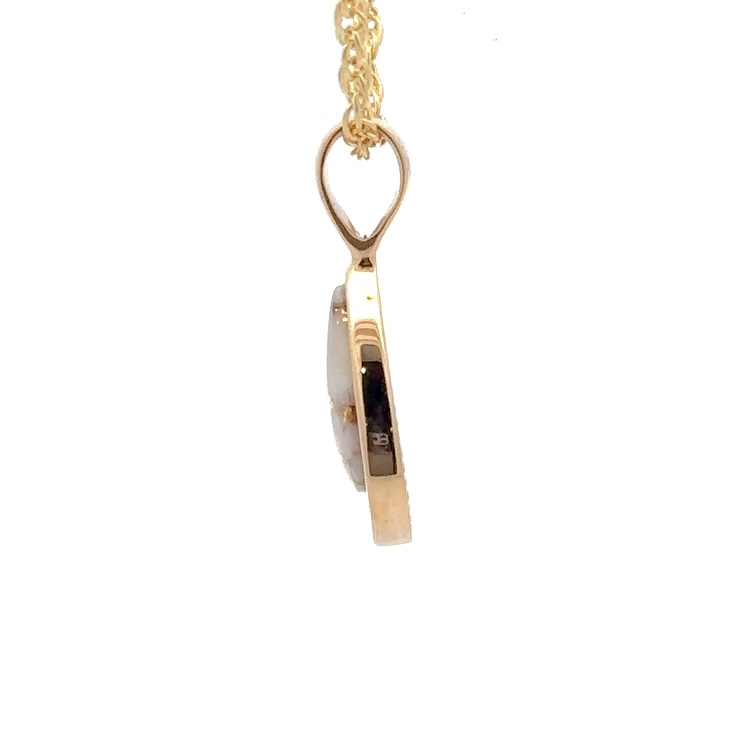 Gold Quartz & Diamond Pendant PN1088DQ - Image 4
