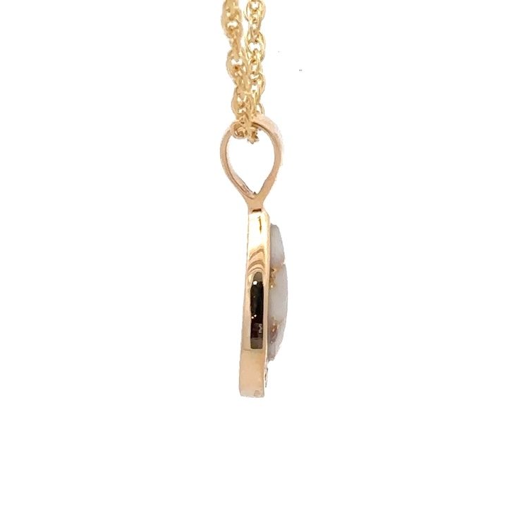 Gold Quartz & Diamond Pendant PN1088DQ - Image 2