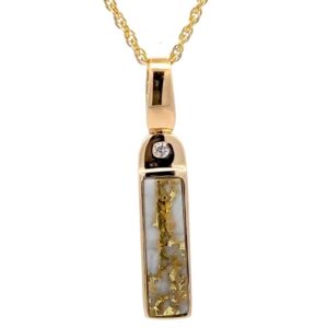 Gold Quartz & Diamond Ladies Pendant PN1100DQ